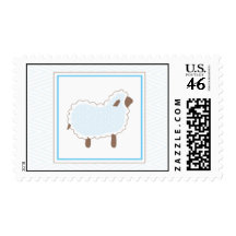 Blue Little Lamb Postage Stamp