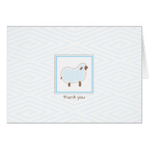 Blue Little Lamb Thank You Card