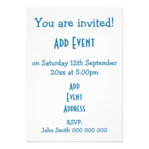 Blue Lizard Any Occasion Personalized Invitations