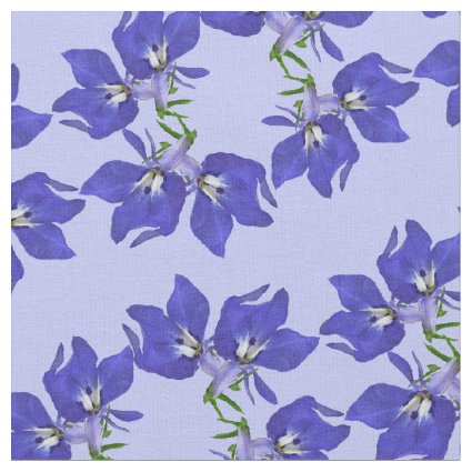 Blue Lobelia Flower Fabric