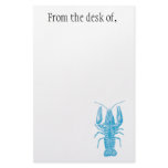 Blue lobster note paper custom stationery