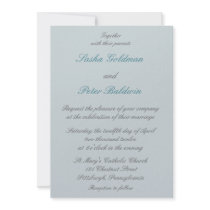 Blue Lotus Floral Wedding Invitation