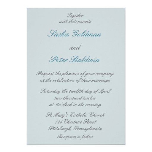 Blue Lotus Floral Wedding Invitation