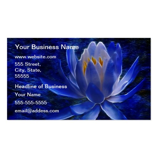 Blue Lotus Flower Business Card Templates (front side)