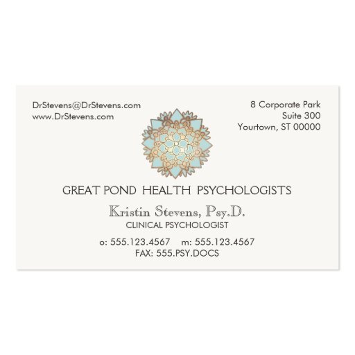 Blue Lotus Holistic Alternative Appointment Card Business Card Template (front side)