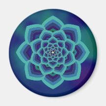 Blue Lotus Mandala Magnet