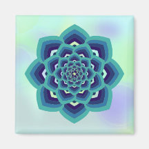 Blue Lotus Mandala Magnet