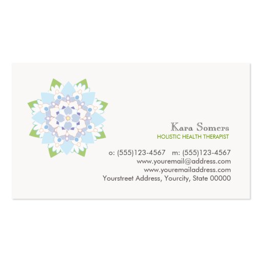 Blue Lotus Natural Health Healer Business Card (front side)