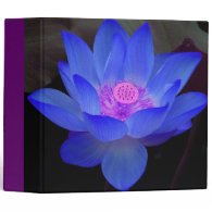 blue lotus,waterlily 3 ring binders