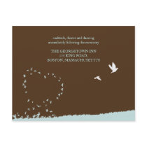 Blue love bird reception card invitations by theonedesigns Blue love bird reception card invitations
