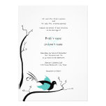 Blue Love Bird Wedding Invitation
