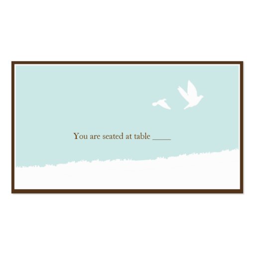 Blue love bird wedding place card business card templates