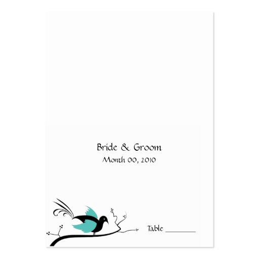 Blue Love Bird Wedding Placecards Business Card Templates (front side)