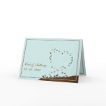 Blue love bird wedding thank you card