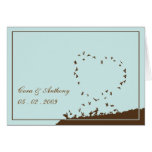 Blue love bird wedding thank you card