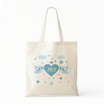 Blue Love Birds Heart Baby bags by ruxique_fantasy Blue Love Birds Heart Baby bags