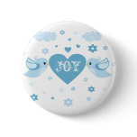 Blue Love Birds Heart Baby Pins