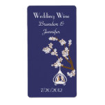 Blue Love Birds Wedding Mini Wine Labels