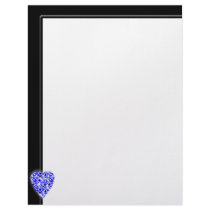 Blue Love Heart! Playing Card Pattern! letterhead