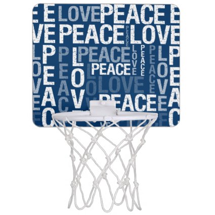 Blue Love Peace Typography Mini Basketball Backboards