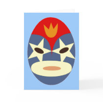 Blue Lucha Libre Mask Greeting Card