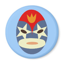 Blue Lucha Libre Mask Fridge Magnets