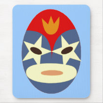 Blue Lucha Libre Mask Mousepad