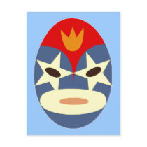Blue Lucha Libre Mask Postcard