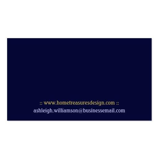 Blue Luxury Interior Designer Business Cards (back side)