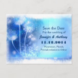 blue magic dandelions save the date postcards