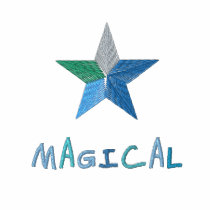 Blue Magical Star Embroidered  Polo Shirt embroidered shirts