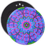 Blue Mandala Fashion Button Jewelry Broach Pin
