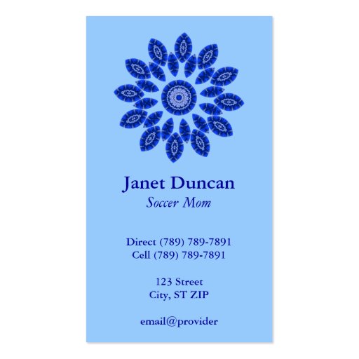 Blue Mandala Profile Card Business Cards
