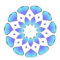 blue mandala round sticker