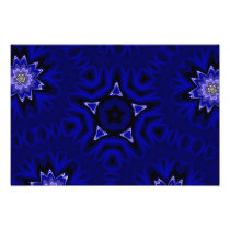 Blue Mandala with Star and Flowers Art Photo