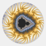 Blue Mandel - Fractal Round Sticker