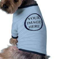 Blue marble circle frame template pet clothing