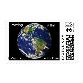 Blue Marble_Having a Ball postage stamp