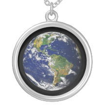 Blue Marble necklace charm pendant