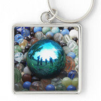Blue Marble Surreal Reflections keychains