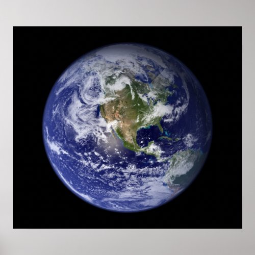 Blue Marble West View of Earth Poster print