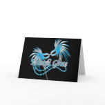 Blue Mardi Gras Mask cards