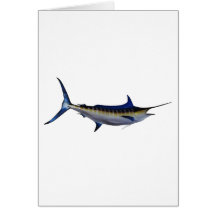 Blue Marlin Fish Greeting Cards