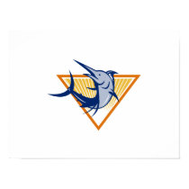 Blue Marlin Fish Jumping Retro Posters