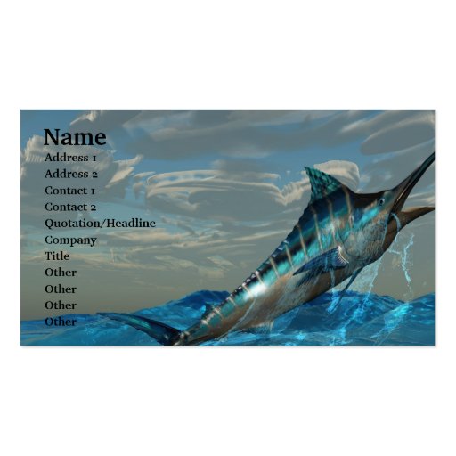 Blue Marlin Jump Business Card (front side)