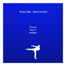 Blue Martial Arts Personalized Invites