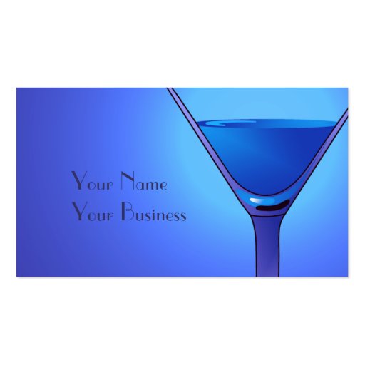 Blue Martini Cocktail Business Card Templates