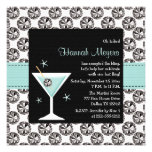 Blue Martini Diamond Bachelorette Party Invitation