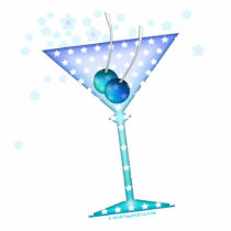 BLUE MARTINI Sculpture, Pin, Ornament Cut Outs