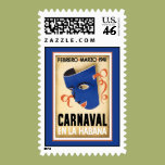 Blue Mask for Carnaval Postage